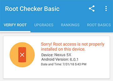 Root Checker Not Rooted
