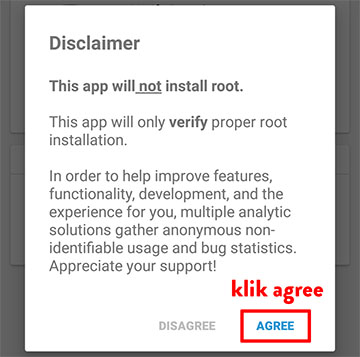 Root Checker Agree Disclaimer